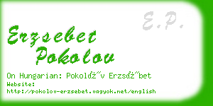 erzsebet pokolov business card